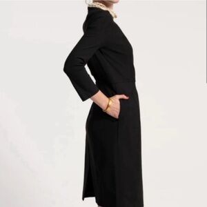 Frances Valentine Carolyn Elegant Wool Black Dress